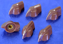 Load image into Gallery viewer, Six '50s Vintage Style Cocoa Brown Chicken Head Amp Knobs #MA0011B