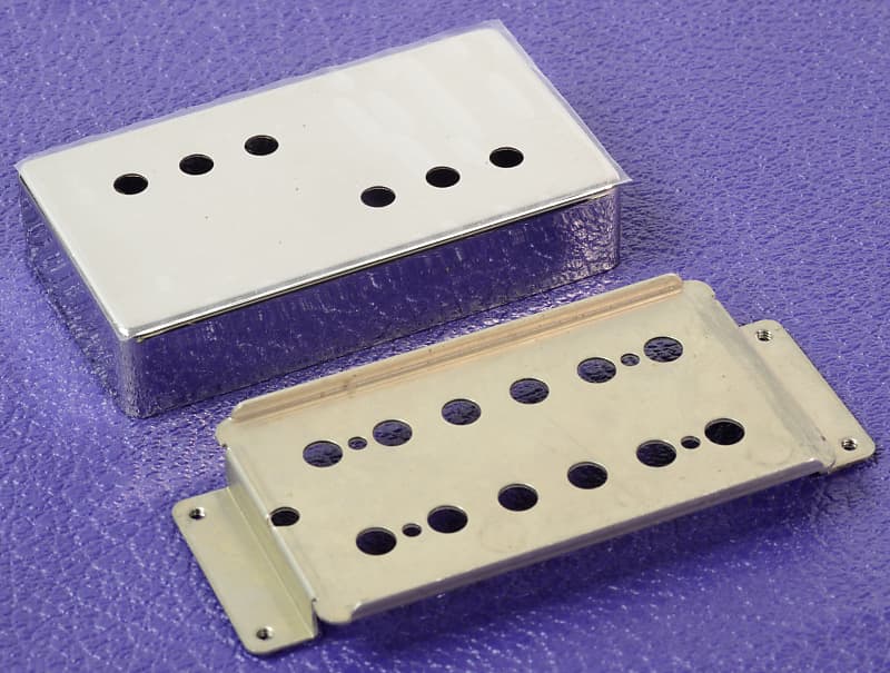 Wide Range Humbucker Pickup Base Plate And Polished Nickel Cover