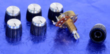 Load image into Gallery viewer, Six Push On Knobs For Marshall Amplifiers Very Dark Brown With Silver Face #SBMPOK