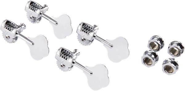 Fender Deluxe Bass Tuners with Fluted-Shafts (4), Chrome, 0992006000