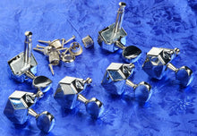 Load image into Gallery viewer, Fender Squier '99-'06 Affinity Strat Chrome Six In Line Tuners Set Stamped Diagonal Case, 0055404000