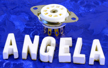 Load image into Gallery viewer, 9 Pin China Premium White Ceramic Bottom Chassis Mount Tube Socket With Gold Plated Contacts #91826