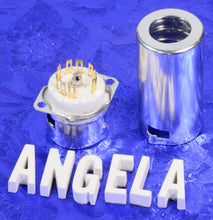 Load image into Gallery viewer, 9 Pin Noval J-Slot Ceramic And Gold Tube Socket With Shield For Guitar Amps, #9533G