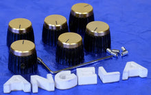 Load image into Gallery viewer, Six Gold Front Dark Brown Vintage British Style Amplifier Set Screw Knobs For Marshall, #MAKG