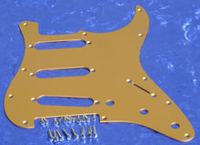 Load image into Gallery viewer, Gold Anodized Aluminum Pickguard For American Series Strats + Screws, #GSPG