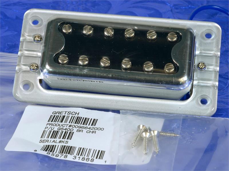 Gretsch Black Top Bridge Pickup With Silver Ring And Mounting Screws 0096642000