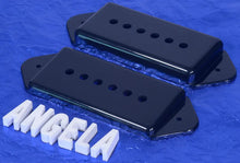 Load image into Gallery viewer, Lindy Fralin Pickup Cover Set For Hollow Body Guitars, Black Dogear P90 #1R1SB