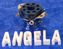 Load image into Gallery viewer, 8 Pin Gold Octal Bottom Chassis Mount Replacement Tube Socket For Some Old Fender Amps, #8654G