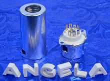 Load image into Gallery viewer, 9 Pin Noval J Slot Ceramic And Gold Tube Socket With Matching Shield, #9423G