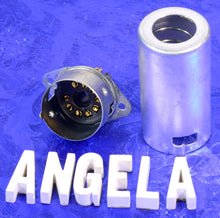 Load image into Gallery viewer, 9 Pin Noval J-Slot Molded Black Plastic And Gold Tube Socket With Shield, #9533B