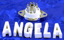 Load image into Gallery viewer, 9 Pin China Premium White Ceramic Top Chassis Tube Socket With Nickel Contacts For 12AX7A, #99638