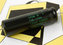 Load image into Gallery viewer, Sprague Atom TVA 1346 100uF 100VDC Electrolytic Cap For Vintage Guitar Amps