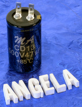 Load image into Gallery viewer, M&A 47uF 500VDC Polarized Electrolytic Clamp Mount Can Capacitor For Vintage Guitar Amps