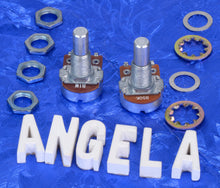 Load image into Gallery viewer, Set Of Two Alpha Brand 1 Meg And 50K Solid Shaft Linear Taper Mini Pots For Import Jaguar, #MP2