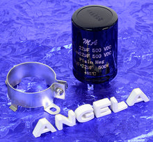 Load image into Gallery viewer, M&A Capacitors 22uF+22uF 500VDC Electrolytic Capacitor + Clamp