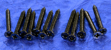 Load image into Gallery viewer, 12 Generic Black Humbucking Bridge Pickup Ring Mounting Wood Screws .703" , #GBHRB