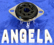 Load image into Gallery viewer, 8 Pin Black Phenolic Top Chassis Mount Tube Socket With Gold Contacts For 6L6GC, #82113