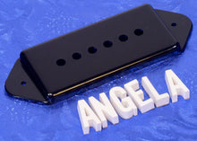 Load image into Gallery viewer, Lindy Fralin Pickup Cover, Black P90 Dogear Short/Low Neck, #DESB