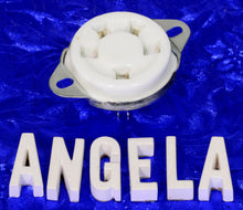 Load image into Gallery viewer, 5 Pin White Ceramic And Nickel Silver Bottom Mount Tube Socket For 807 And Similar, #54004