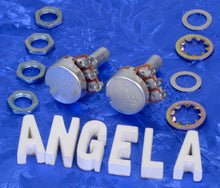 Load image into Gallery viewer, Set Of Two Alpha Brand 1 Meg And 50K Solid Shaft Linear Taper Mini Pots For Import Jaguar, #MP2