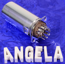 Load image into Gallery viewer, 9 Pin Belton Replacement J-Slot Top Chassis Mount Brown Tube Socket With Shield For 12AX7, #9422