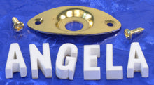 Load image into Gallery viewer, Generic Gold Football Jack Ferrule Plate With Screws For Guitar or Bass, #GIJF