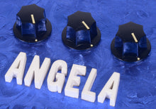 Load image into Gallery viewer, Set Of 3 Generic Push-On Skirted Black Plastic Knobs For Jazz Bass, Effects Etc., #JB3