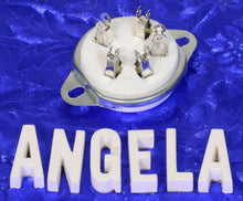 Load image into Gallery viewer, 5 Pin White Ceramic And Nickel Silver Bottom Mount Tube Socket For 807 And Similar, #54004