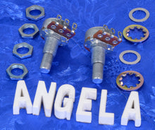 Load image into Gallery viewer, Set Of Two Alpha Brand 1 Meg And 50K Solid Shaft Linear Taper Mini Pots For Import Jaguar, #MP2