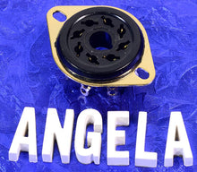 Load image into Gallery viewer, 8 Pin Knife Contact Black And Gold Tube Socket For 6L6GC, 6V6GT, 5U4GB Etc., #88869