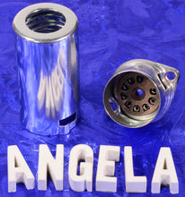 Load image into Gallery viewer, 9 Pin Belton Replacement J-Slot Top Chassis Mount Brown Tube Socket With Shield For 12AX7, #9422