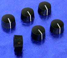 Load image into Gallery viewer, Six Black Barrel Set Screw Knobs For Guitar Amplifiers #BBK1
