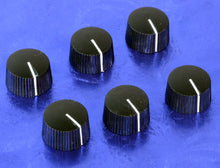 Load image into Gallery viewer, Six Black Barrel Set Screw Knobs For Guitar Amplifiers #BBK1
