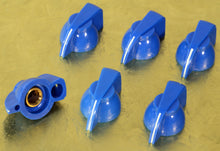 Load image into Gallery viewer, Six &#39;60s Vintage British Style Blue Chicken Head Amp Knobs #BLUAK
