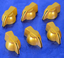 Load image into Gallery viewer, Six &#39;60s Vintage British Style Gold Chicken Head Amp Knobs #GOAK
