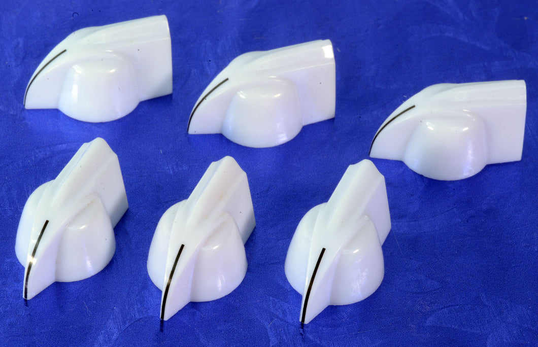 Six '50s Vintage Style White Chicken Head Amp Knobs #MA11W