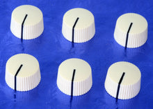 Load image into Gallery viewer, Six Cream Barrel Set Screw Knobs &#39;60s Fender Style For Guitar Amp Projects, #CBK1
