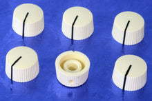 Load image into Gallery viewer, Six Cream Barrel Set Screw Knobs &#39;60s Fender Style For Guitar Amp Projects, #CBK1
