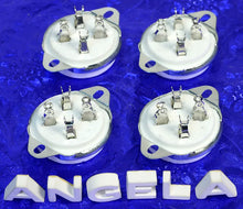 Load image into Gallery viewer, Four 4 Pin Ceramic Top Mount Tube Sockets For 300B, 2A3, 6A3, 5Z3, #47279X4
