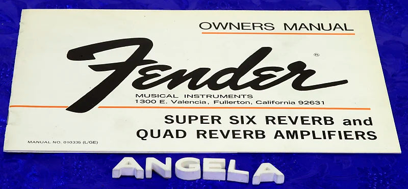 Fender Super Six And Quad Reverb Amplifier '74 And '75 Owner's Manual Booklet Original #OM36