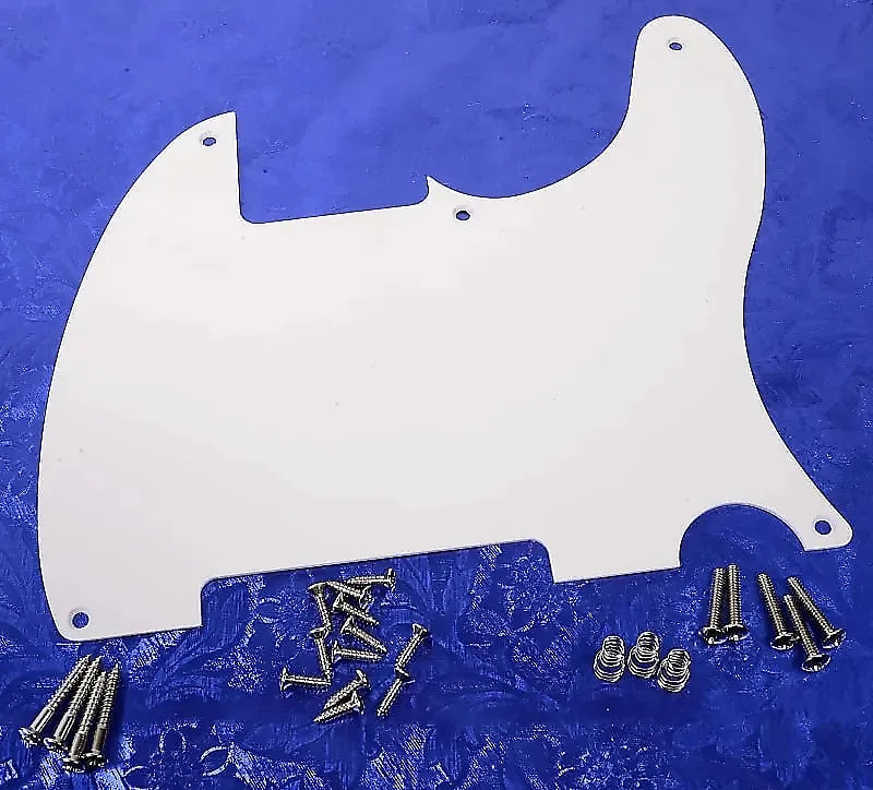 White Pickguard for Esquire Type Guitar + Hardware
