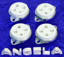 Load image into Gallery viewer, Four 4 Pin Ceramic Top Mount Tube Sockets For 300B, 2A3, 6A3, 5Z3, #47279X4

