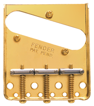 Load image into Gallery viewer, Fender Telecaster Tele Vintage 3-Saddle Bridge Assembly, Gold, 0990806200
