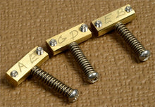 Load image into Gallery viewer, Vintique Compensated Brass Bridge Saddle Set For Fender Telecaster
