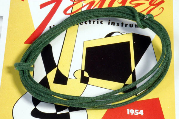 Gavitt Cloth Covered Wire, 18 Gauge, Green, Per Foot