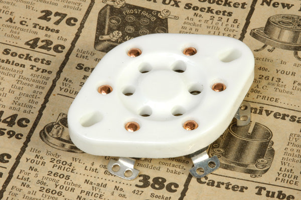 6 Pin Tube Socket, Ceramic Wafer, #60102