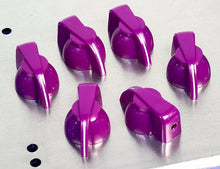 Load image into Gallery viewer, Six British &#39;60s Style Purple Chicken Head Amp Knobs, #PURAK
