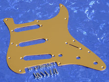 Load image into Gallery viewer, Gold Anodized Aluminum Pickguard For American Series Strats + Screws, #GSPG
