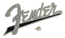 Load image into Gallery viewer, Fender ® &#39;60s Style Flat Amp Logo Brushed Aluminum And Black, 0994095000
