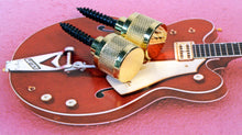 Load image into Gallery viewer, 2 Gold Strap Knobs Buttons With Hanger Bolts For Gretsch, #GGGSB
